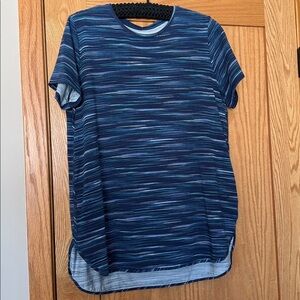 Lands' End Blue and Green Striped Shirt